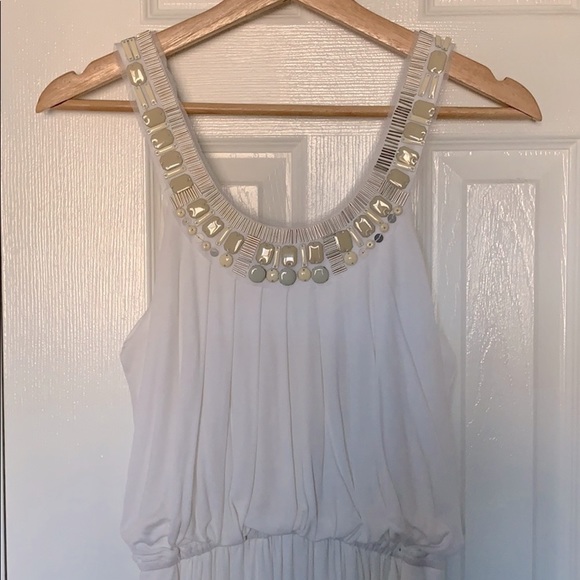 BCBG long white jersey knit dress - Picture 2 of 8